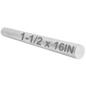 1-1/2" 6061 T651 Solid Aluminum Round Rod 16" Long 1.50Inch(38MM) Diameter Solid T651 Extruded Lathe Bar Stock, Round Aluminum Bars for Industrial, DIY Craft ( /-0.05")
