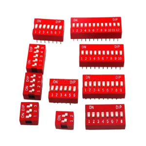 100PCS Slide Type Switch 1 2 3 4 5 6 7 8 9 10 12 Bit 2.54mm Position Way DIP Red Pitch Toggle Switch Red Snap Switch HjxrHal New 2025 for Arrival High for Quality