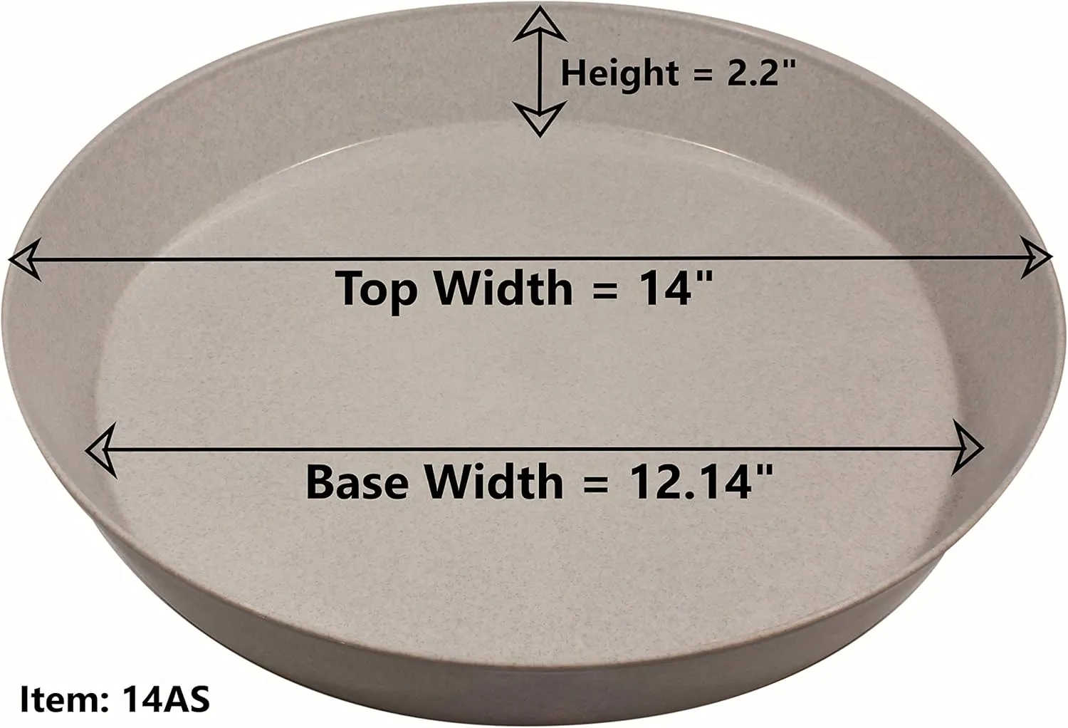 14 Inch (12.14 Inch Base) Case of 5 Plant Saucer - Black Polypropylene,Heavy Duty Indoor/Outdoor Tray and Drip Pan,Collects Flower Pot Excess Water Made in USA
