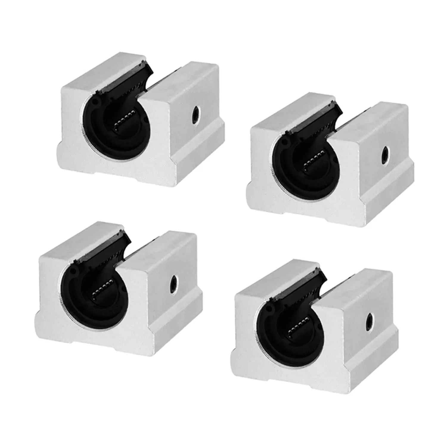 2Pcs SBR20-800mm Linear Slide Guide Rail with 4Pcs SBR20UU Bearing Block, Linear Sliding Guideway Length 31.5 inch(800mm) for Fully suppoeted Shaft Rod