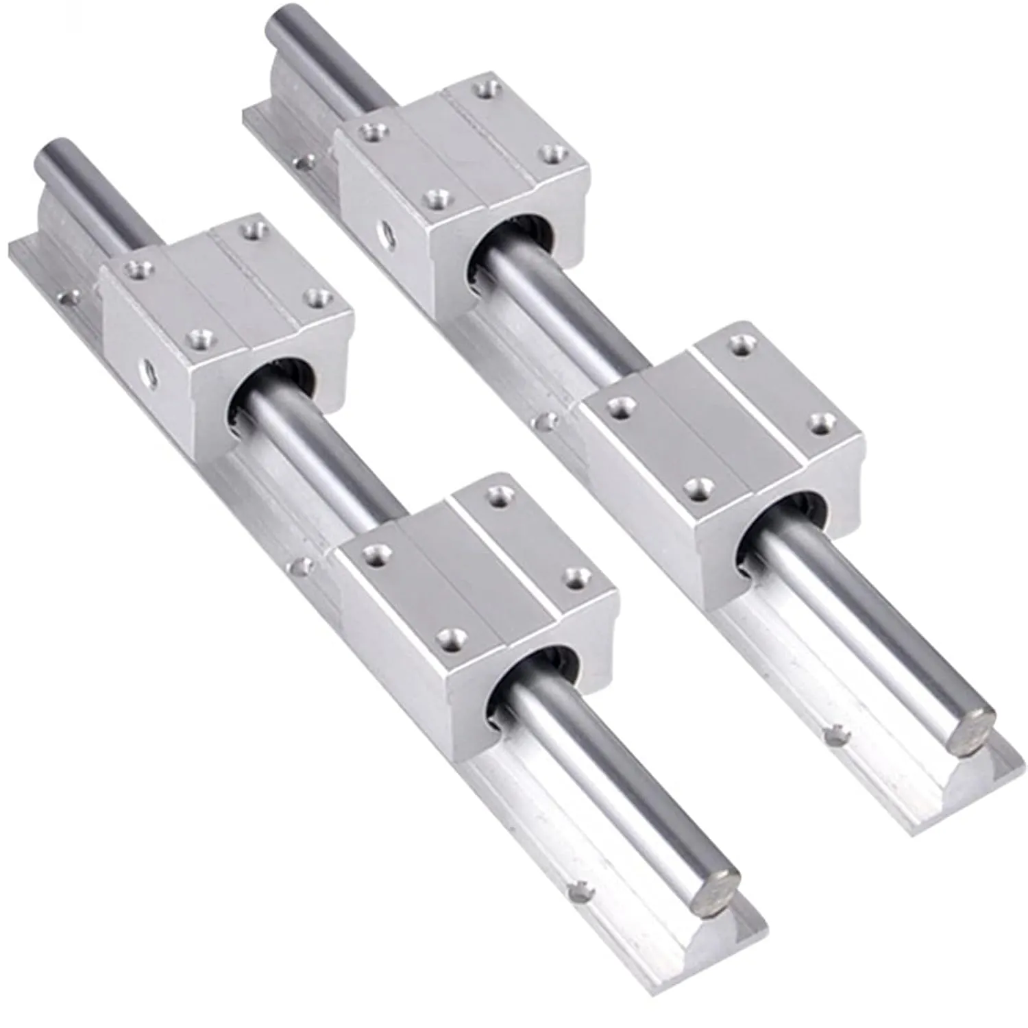 2Pcs SBR20-800mm Linear Slide Guide Rail with 4Pcs SBR20UU Bearing Block, Linear Sliding Guideway Length 31.5 inch(800mm) for Fully suppoeted Shaft Rod