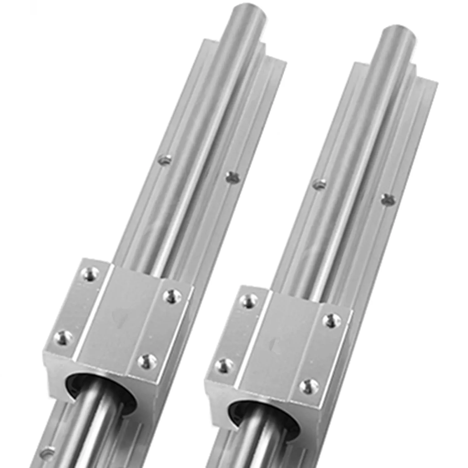 2Pcs SBR20-800mm Linear Slide Guide Rail with 4Pcs SBR20UU Bearing Block, Linear Sliding Guideway Length 31.5 inch(800mm) for Fully suppoeted Shaft Rod