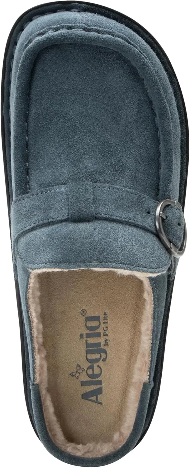 Alegria Women's Brigid Leather Moc Toe Open Back Clog with Heel Cup