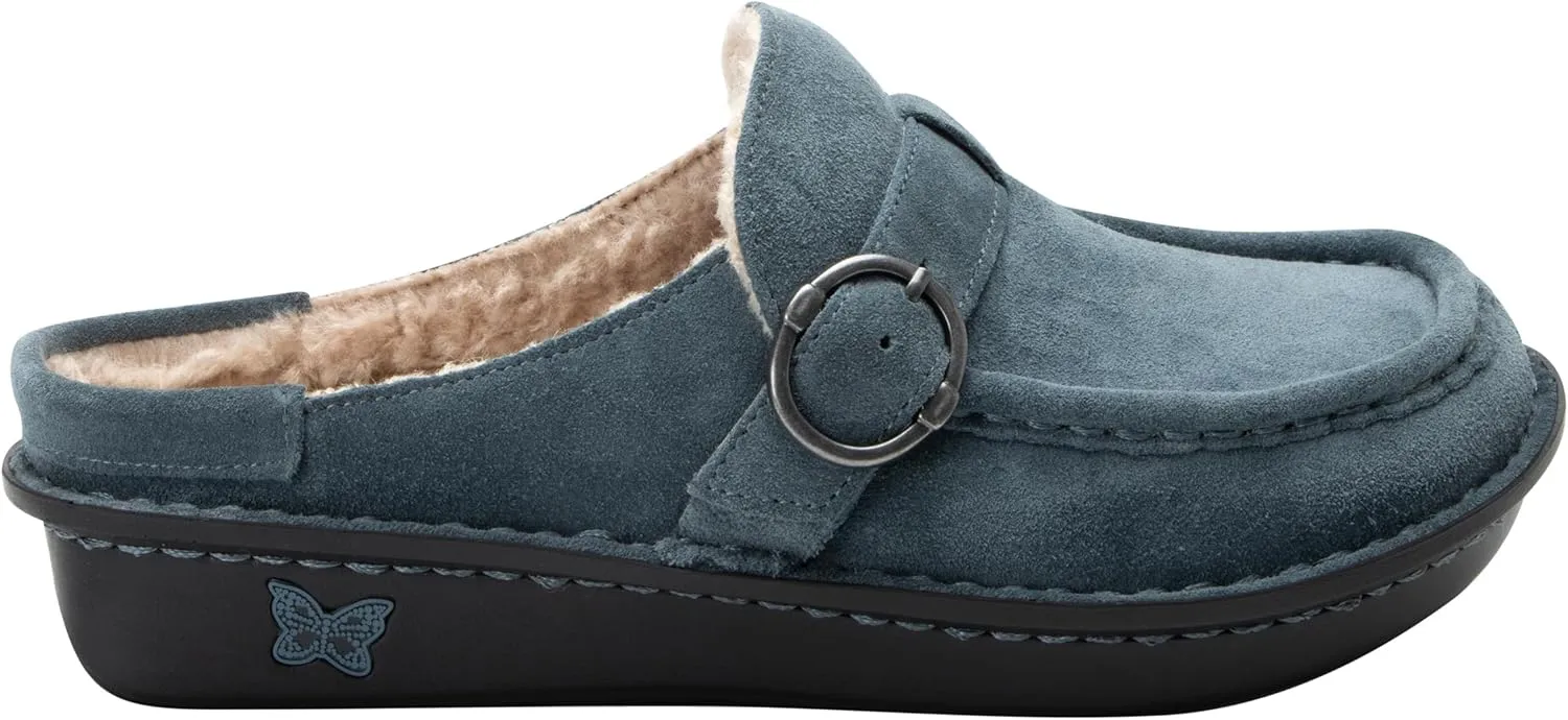 Alegria Women's Brigid Leather Moc Toe Open Back Clog with Heel Cup