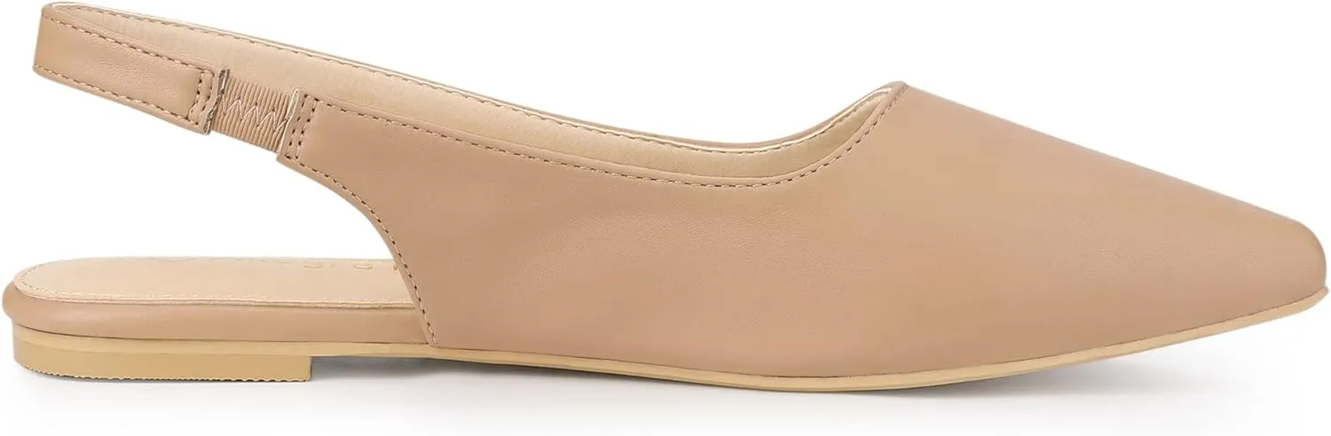Allegra K Women's Pointed Toe Pumps Slingback Flat Pumps