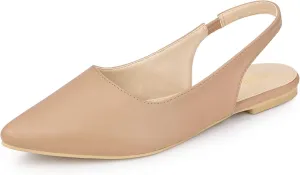 Allegra K Women's Pointed Toe Pumps Slingback Flat Pumps