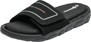 Alpine Swiss Gabe Mens Slide Sandals Shock-absorbing foam Insole for Arch Support Adjustable Strap Athletic Sandals Anti-Slip Traction EVA Foam Outsoles