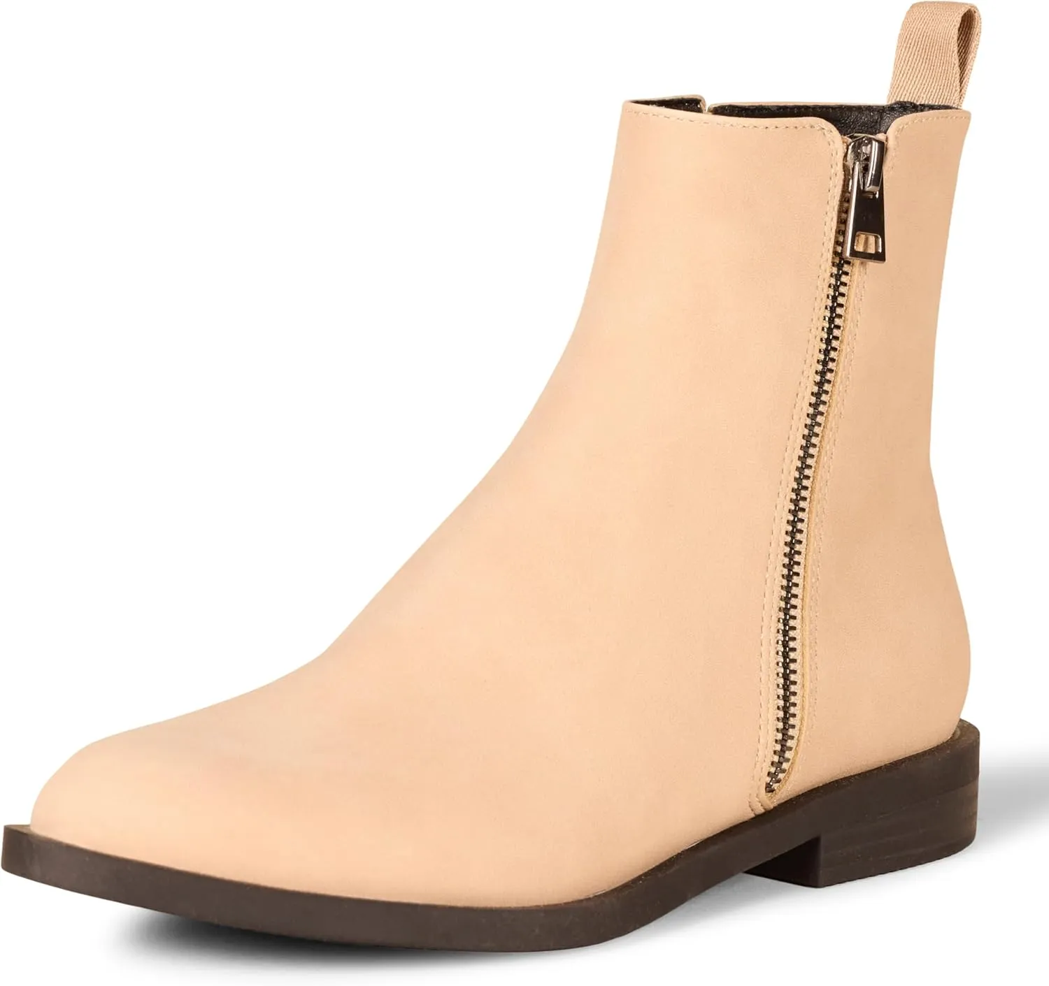 Amazon Essentials Women's Exterior Zip Flat Ankle Boot