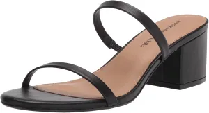 Amazon Essentials Women's Thin Two Strap Heeled Slide