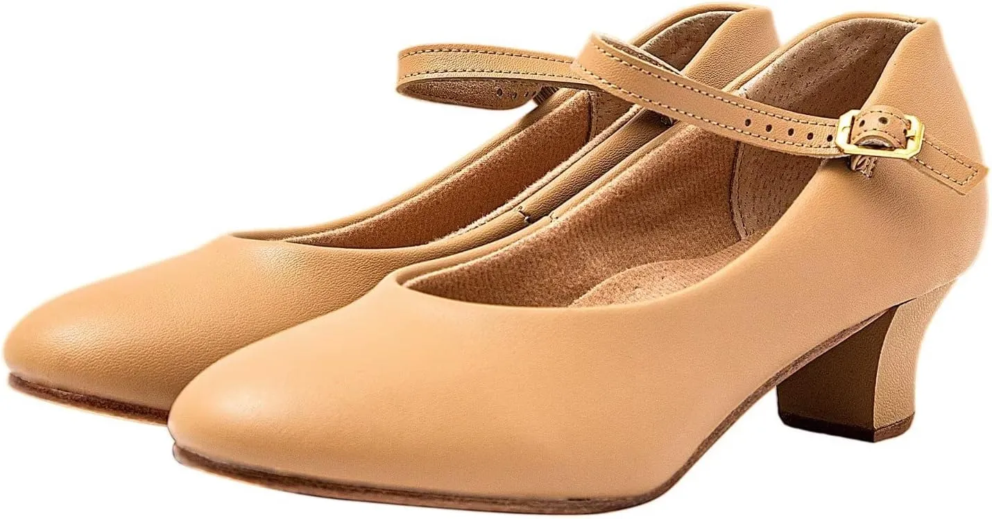 ARCLIBER Character Shoes for Women Ankle Strap 1.55" Dance Heels for Ballroom Salsa Tango