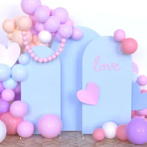 Babenest Baby Blue Wedding Arch Cover Set of 3, Spandex FittedArch Backdrop Cover for Photo, Round Top Chiara Stand Cover for Party Birthday Baby Shower Background Decoration（6FT/6.6FT/7.2FT）