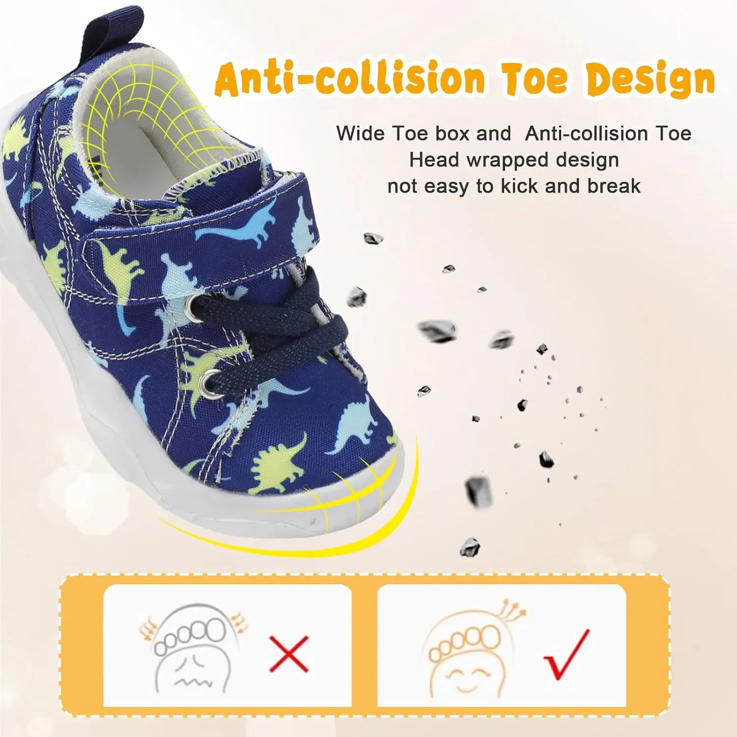 BARERUN Kids Canvas Shoes Running Shoes for Girls Boys Wide Toe Box Barefoot Toddler Sneakers Girls Boys School Shoes Non-Slip Toddler Tennis Shoes