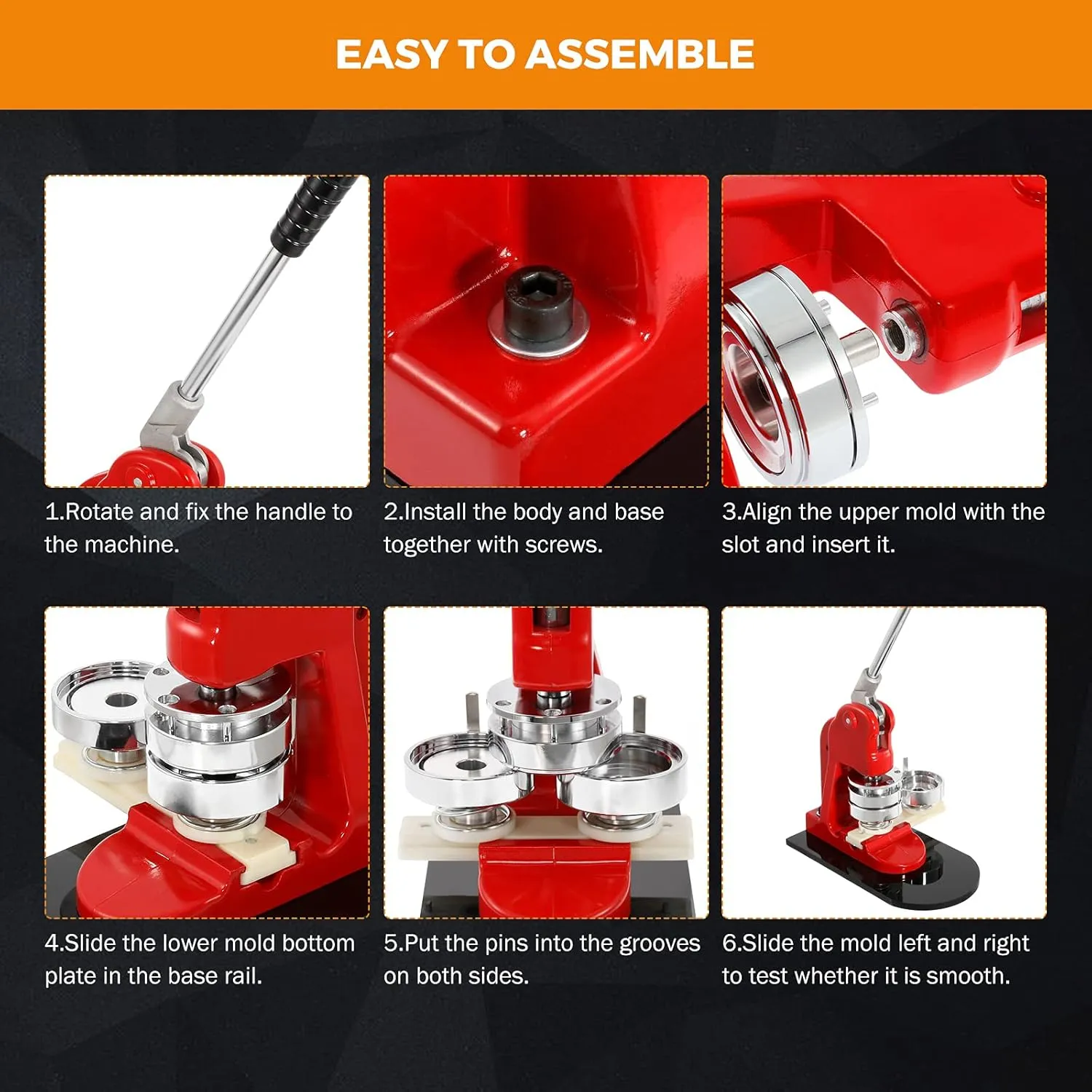 BEAMNOVA Button Maker Machine DIY Round Pin Maker Kit, 37mm / 1.46 in (About 1-1/2 Inch) Badge Press Machine with 1000 Button Parts Supplies