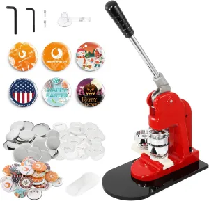 BEAMNOVA Button Maker Machine DIY Round Pin Maker Kit, 37mm / 1.46 in (About 1-1/2 Inch) Badge Press Machine with 1000 Button Parts Supplies