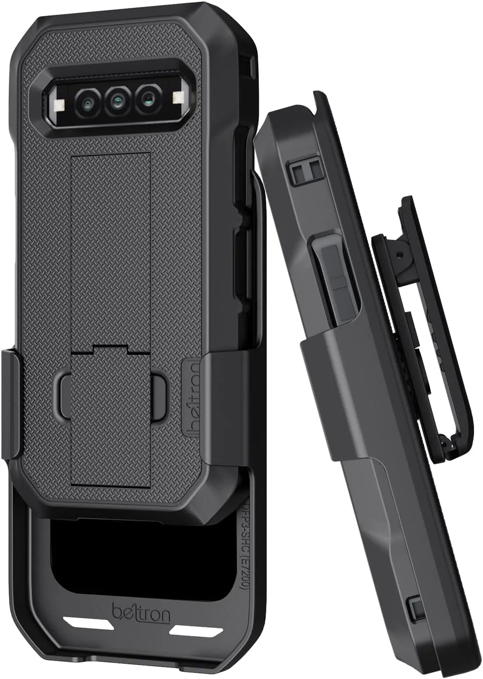 BELTRON DuraForce Pro 3 Case with Clip, Heavy Duty Case with Swivel Belt Clip for Kyocera DuraForce Pro 3 5G E7200 (Verizon) Features: Secure Fit & Built-in Kickstand (Black) Supports 2.25" Duty Belt