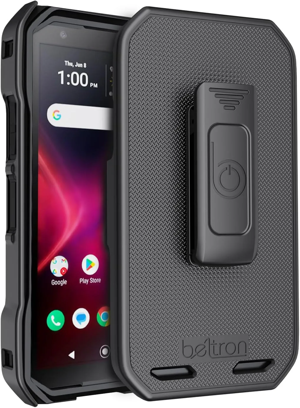 BELTRON DuraForce Pro 3 Case with Clip, Heavy Duty Case with Swivel Belt Clip for Kyocera DuraForce Pro 3 5G E7200 (Verizon) Features: Secure Fit & Built-in Kickstand (Black) Supports 2.25" Duty Belt