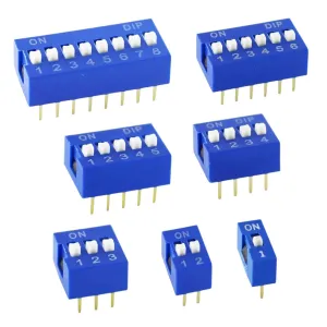 Blue | 6V | 10Pcs/Lot Dip Switch Slide Type Red 2.54Mm Pitch 2 Row Toggle Switches Dial 1P 2P 3P 4P 5P 6P 8P 7P 10P 12P New 2025 High for Reliable Electronic Component