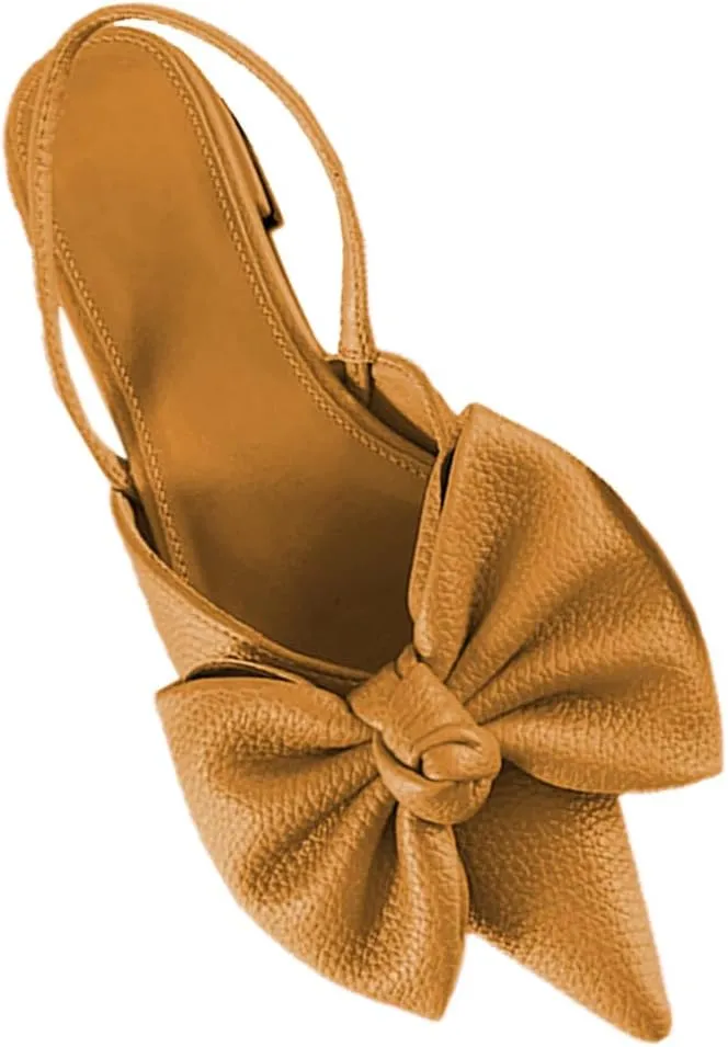 Bow-Knot Flat Shoes Women Comfortable Pointed Toe Slingback Women's Flats