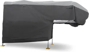 Camco ULTRAGuard Camper/RV Cover | Fits Slide-In Campers Up to 19' 8" | Features Zipper Entry Doors & Covered Air Vents | Crafted of Polypropylene | Storage Bag for RV Storage and Organization (45773)