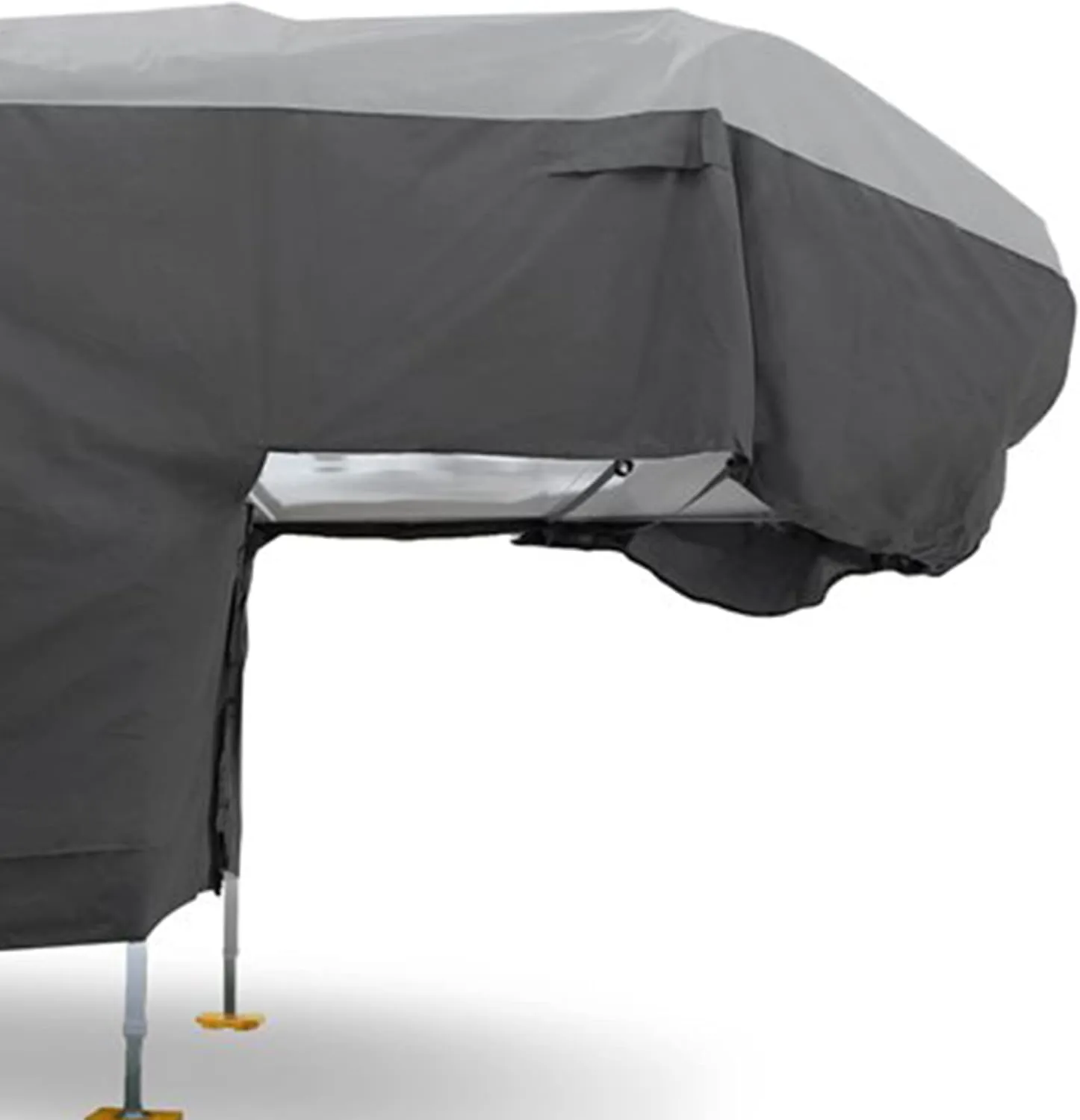 Camco ULTRAGuard Camper/RV Cover | Fits Slide-In Campers Up to 19' 8" | Features Zipper Entry Doors & Covered Air Vents | Crafted of Polypropylene | Storage Bag for RV Storage and Organization (45773)