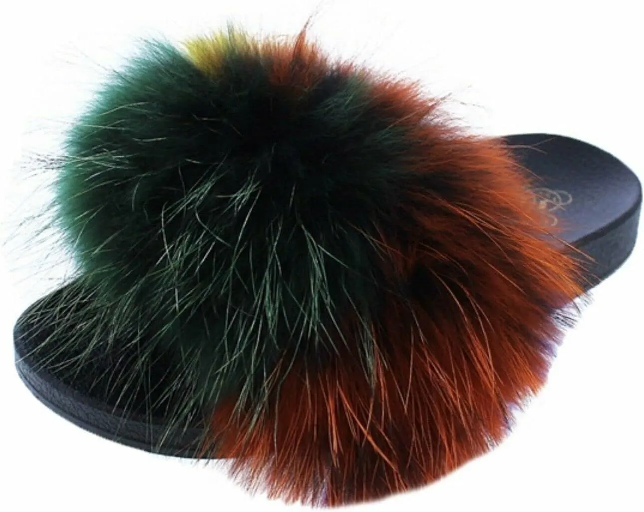 Cape Robbin Flurry Footbed Pool Slide Fluffy Slippers Tan Slip On Mules Slides