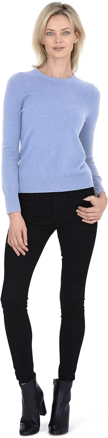 Cashmeren Women’s Basic Crewneck Sweater 100% Pure Cashmere Long Sleeve Round Neck Pullover