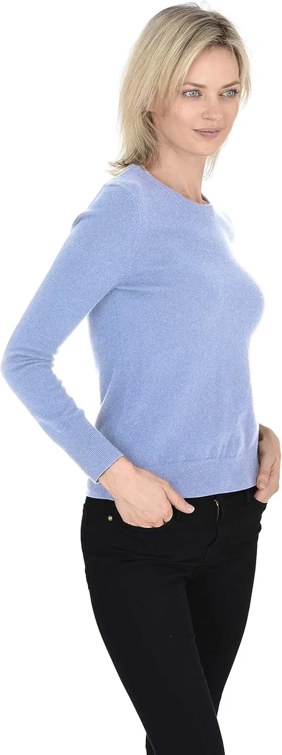 Cashmeren Women’s Basic Crewneck Sweater 100% Pure Cashmere Long Sleeve Round Neck Pullover
