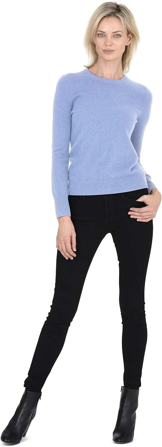 Cashmeren Women’s Basic Crewneck Sweater 100% Pure Cashmere Long Sleeve Round Neck Pullover