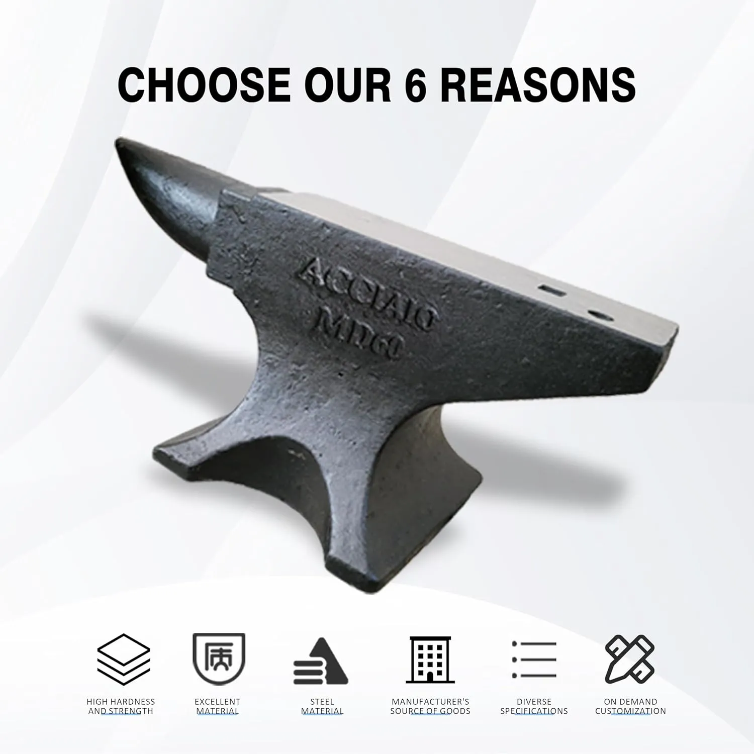 Cast Steel Anvil, 132Lbs High Hardness Rugged Single Horn Anvil, Large Countertop and Stable Base, with Round and Square Hole, Metalsmith Tool for Bending and Shaping