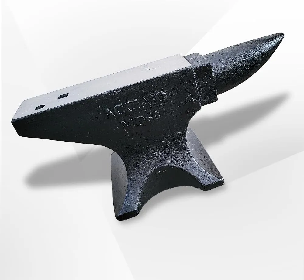 Cast Steel Anvil, 132Lbs High Hardness Rugged Single Horn Anvil, Large Countertop and Stable Base, with Round and Square Hole, Metalsmith Tool for Bending and Shaping