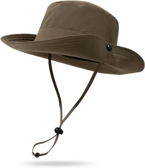 Clakllie Waterproof Fishing Hat Safari Cap Wide Brim Sun Hat Bucket Cap for Women Men Daily Wear Fashion Boonie Cowboy Caps