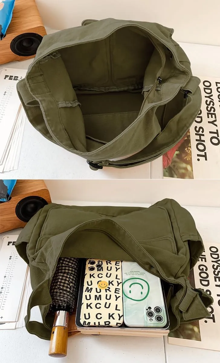 Collsants Messenger Bag Hobo Crossbody Bags for Women Canvas Bag Crossbody Tote Bag Shoulder Bag