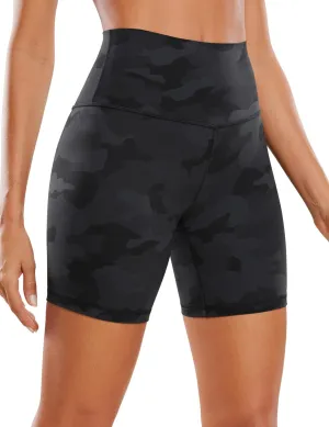 CRZ YOGA Womens ButterLuxe Biker Shorts 6 Inches - High Waisted Workout Running Volleyball Spandex Yoga
