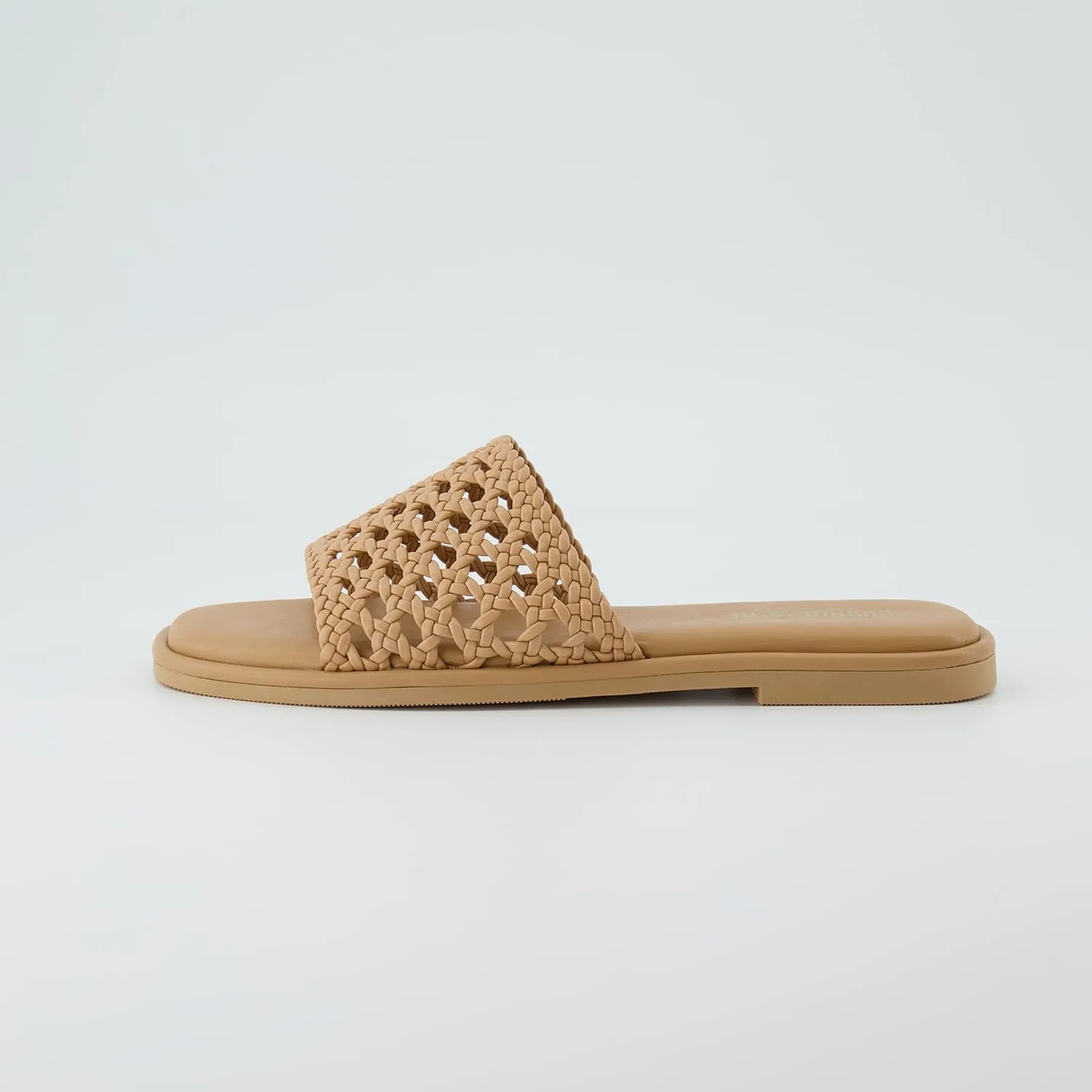 CUSHIONAIRE Women's Temptest basket weave slide sandal  Memory Foam, Wide Widths Available