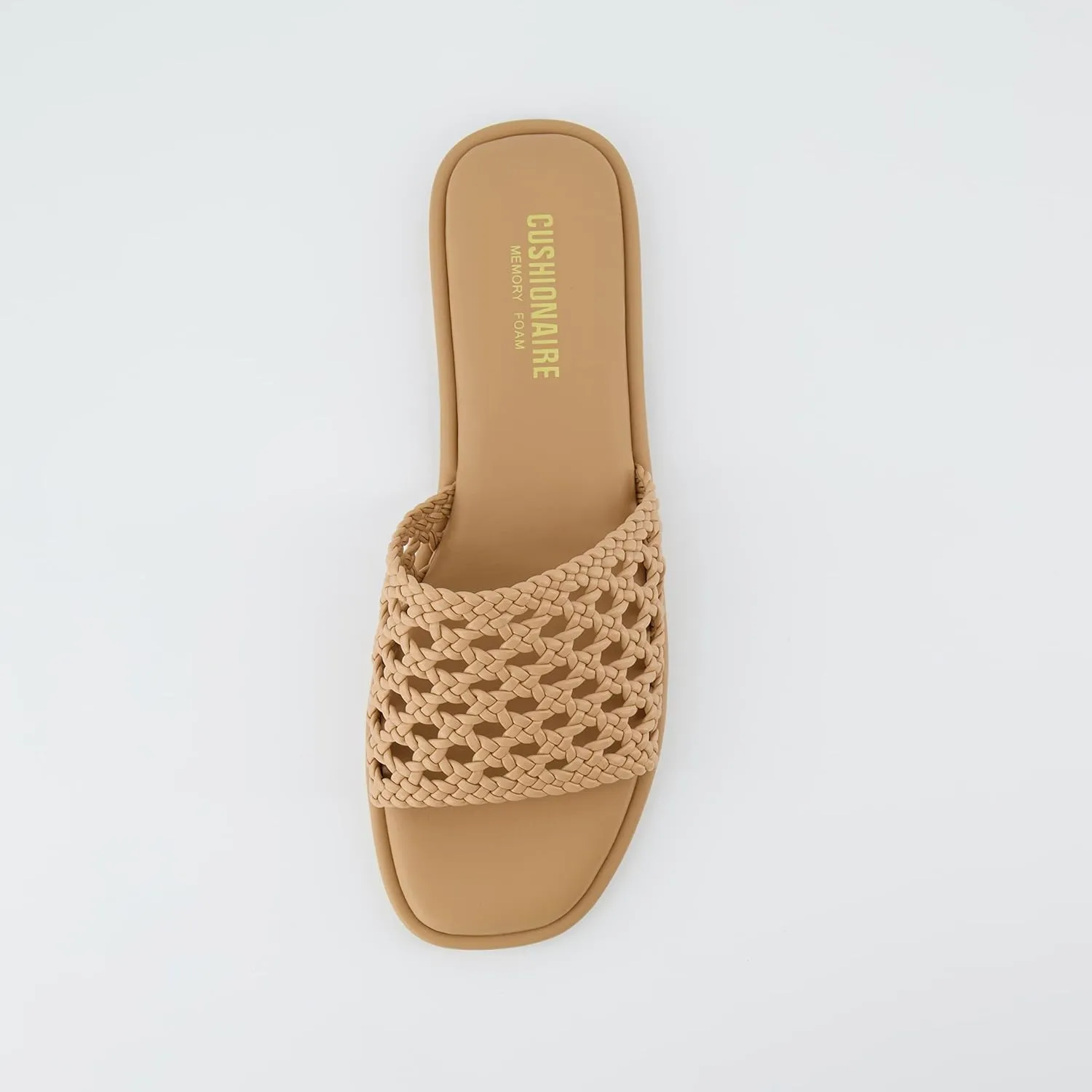 CUSHIONAIRE Women's Temptest basket weave slide sandal  Memory Foam, Wide Widths Available