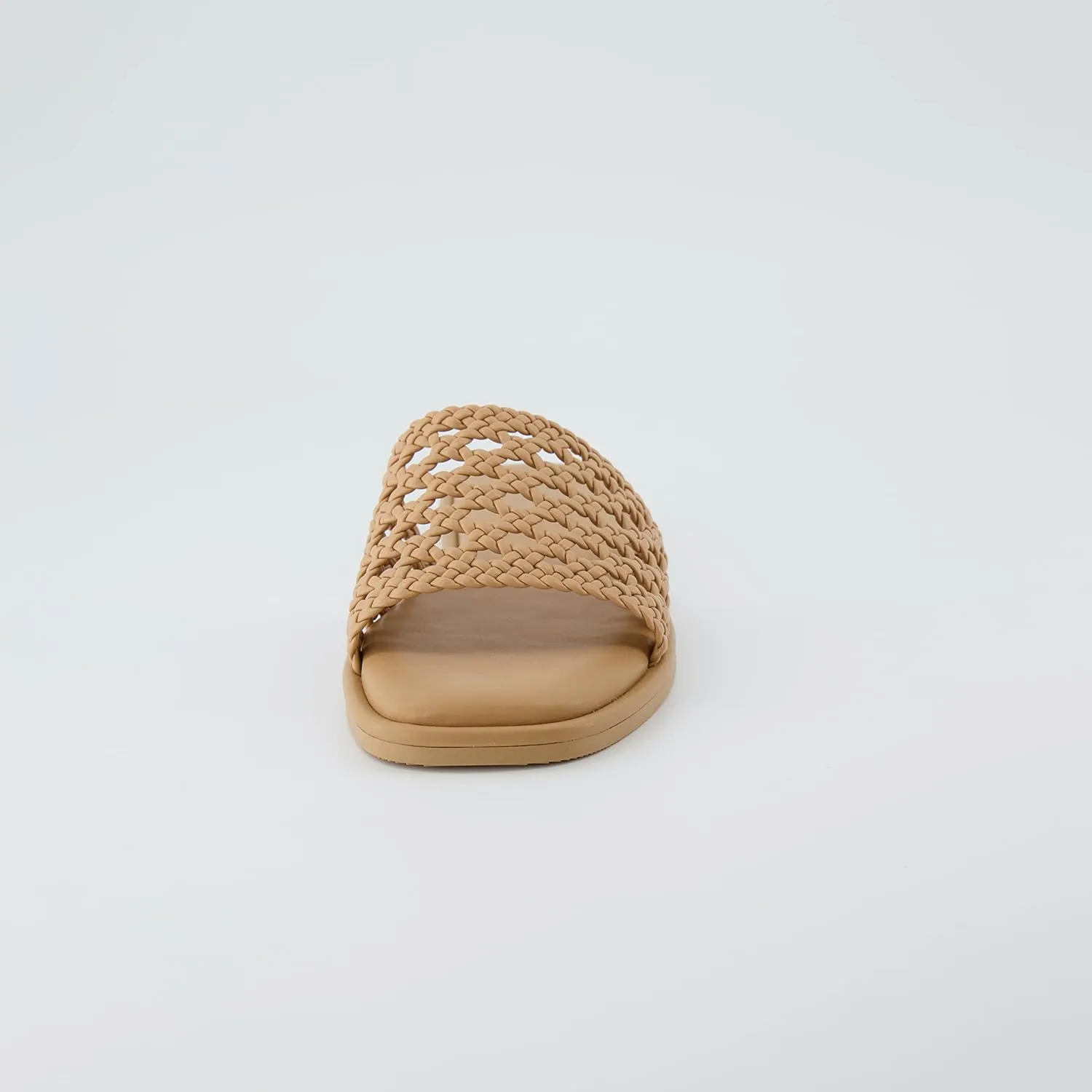 CUSHIONAIRE Women's Temptest basket weave slide sandal  Memory Foam, Wide Widths Available