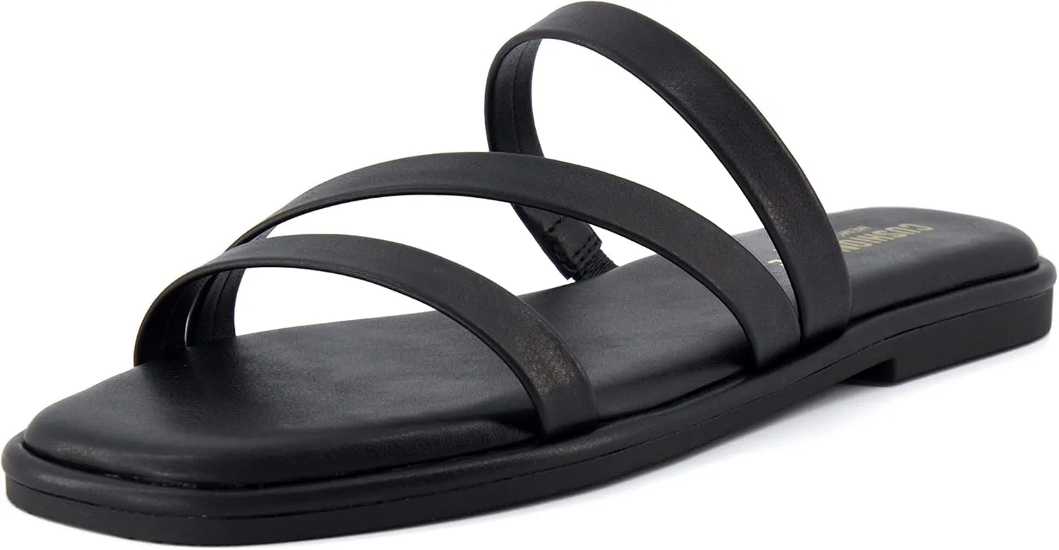 CUSHIONAIRE Women's Treat slide sandal  Memory Foam, Wide Widths Available
