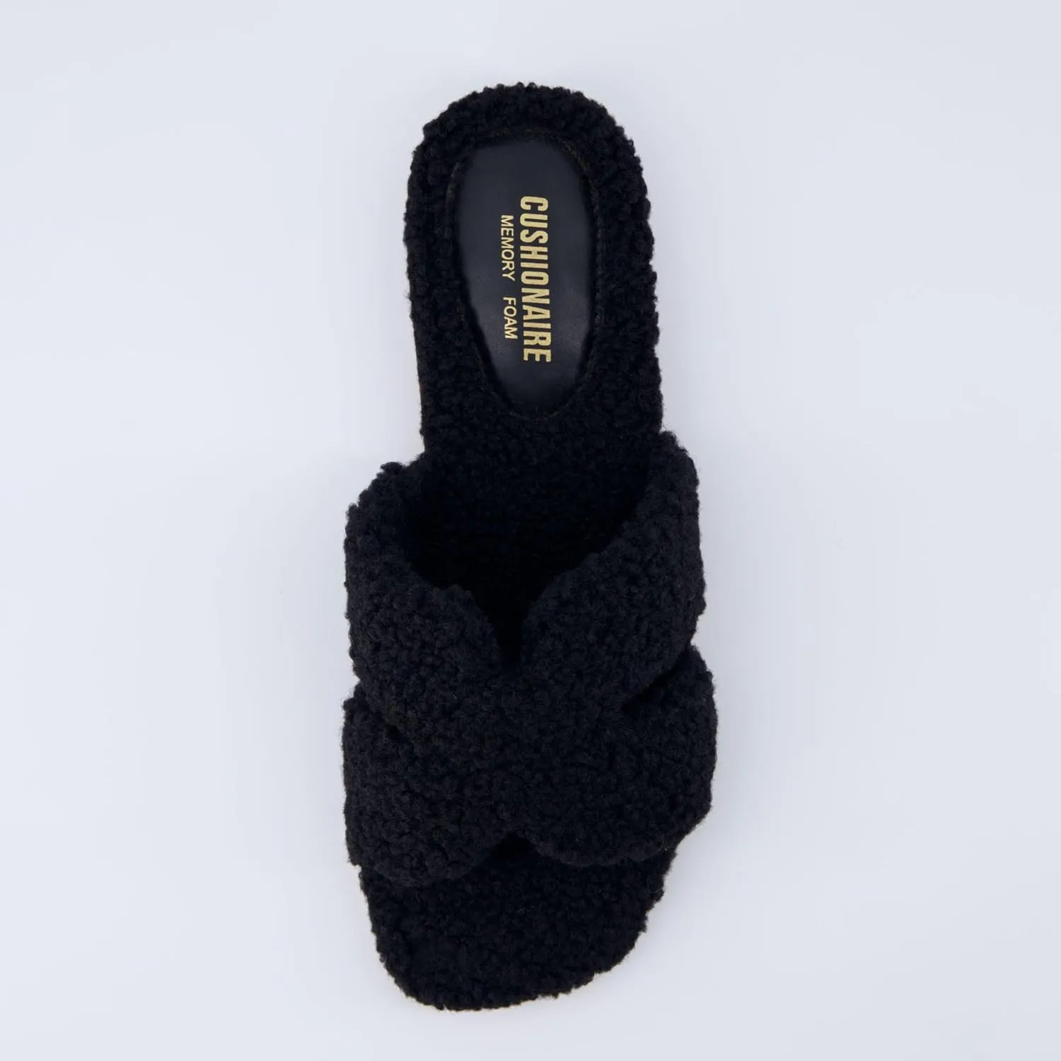 CUSHIONAIRE Women's Visa cozy slide sandal  Memory Foam, Wide Widths Available