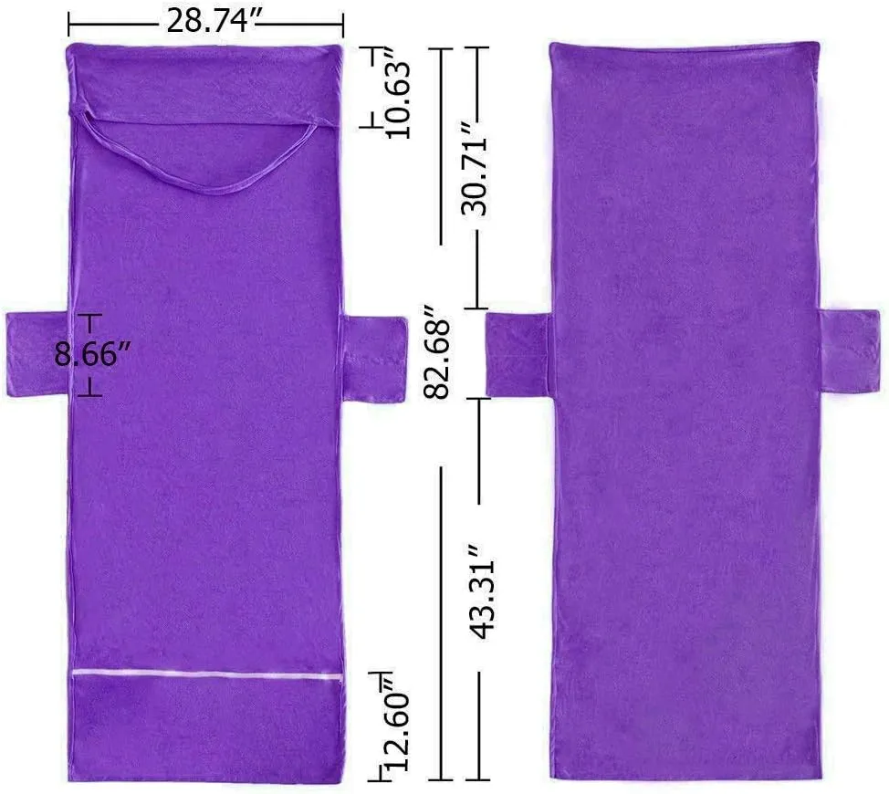 Double Layer Chaise Lounge Pool Chair Cover Beach Towel Fitted Elastic Pocket Won't Slide 85" L x 30" W-Purple