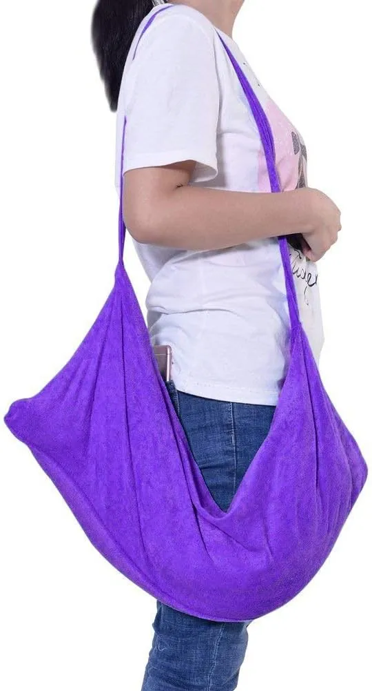 Double Layer Chaise Lounge Pool Chair Cover Beach Towel Fitted Elastic Pocket Won't Slide 85" L x 30" W-Purple