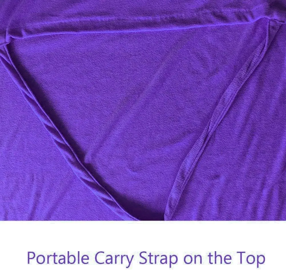 Double Layer Chaise Lounge Pool Chair Cover Beach Towel Fitted Elastic Pocket Won't Slide 85" L x 30" W-Purple