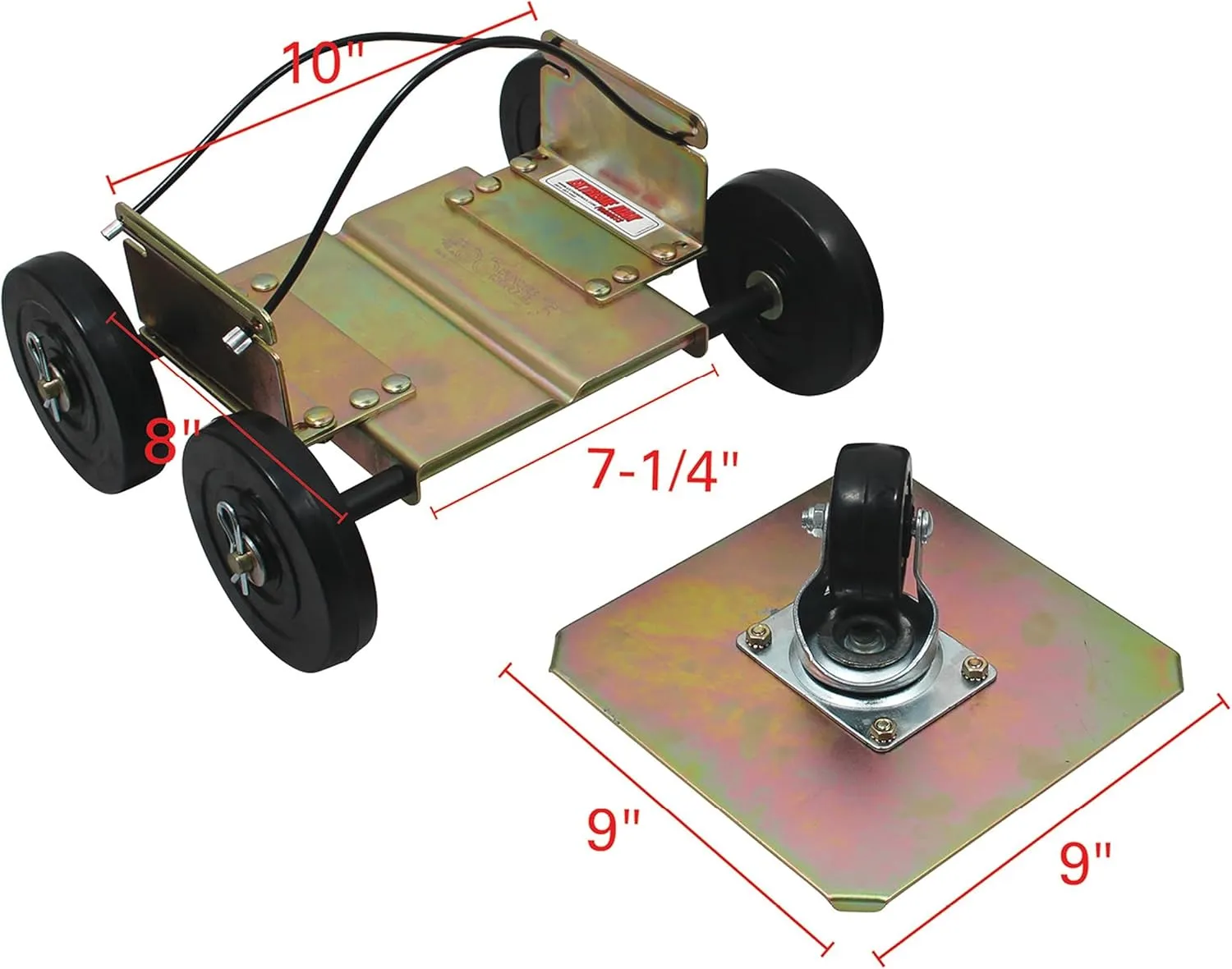 Extreme Max 5800.0203 Power Wheels Drivable Snowmobile Dollies - Wide, Gold