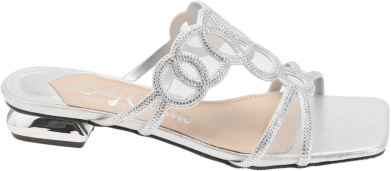 Fab Rhinestone Mesh Slide