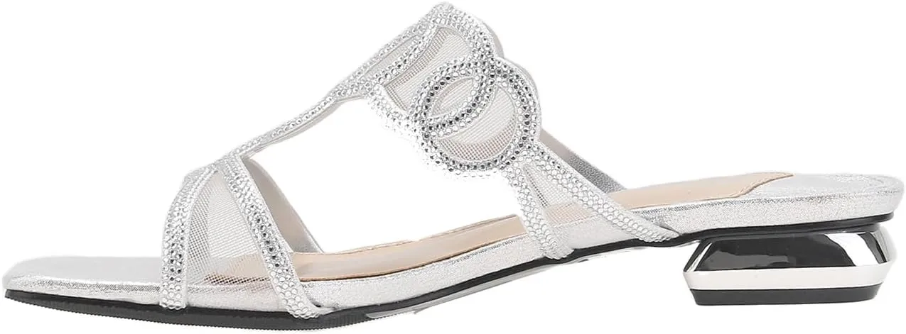 Fab Rhinestone Mesh Slide