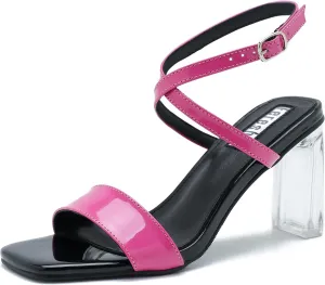 fereshte Women's Heels Sandal Chunky High Heel Strappy Open Toe Ankle Strap Dress Shoes