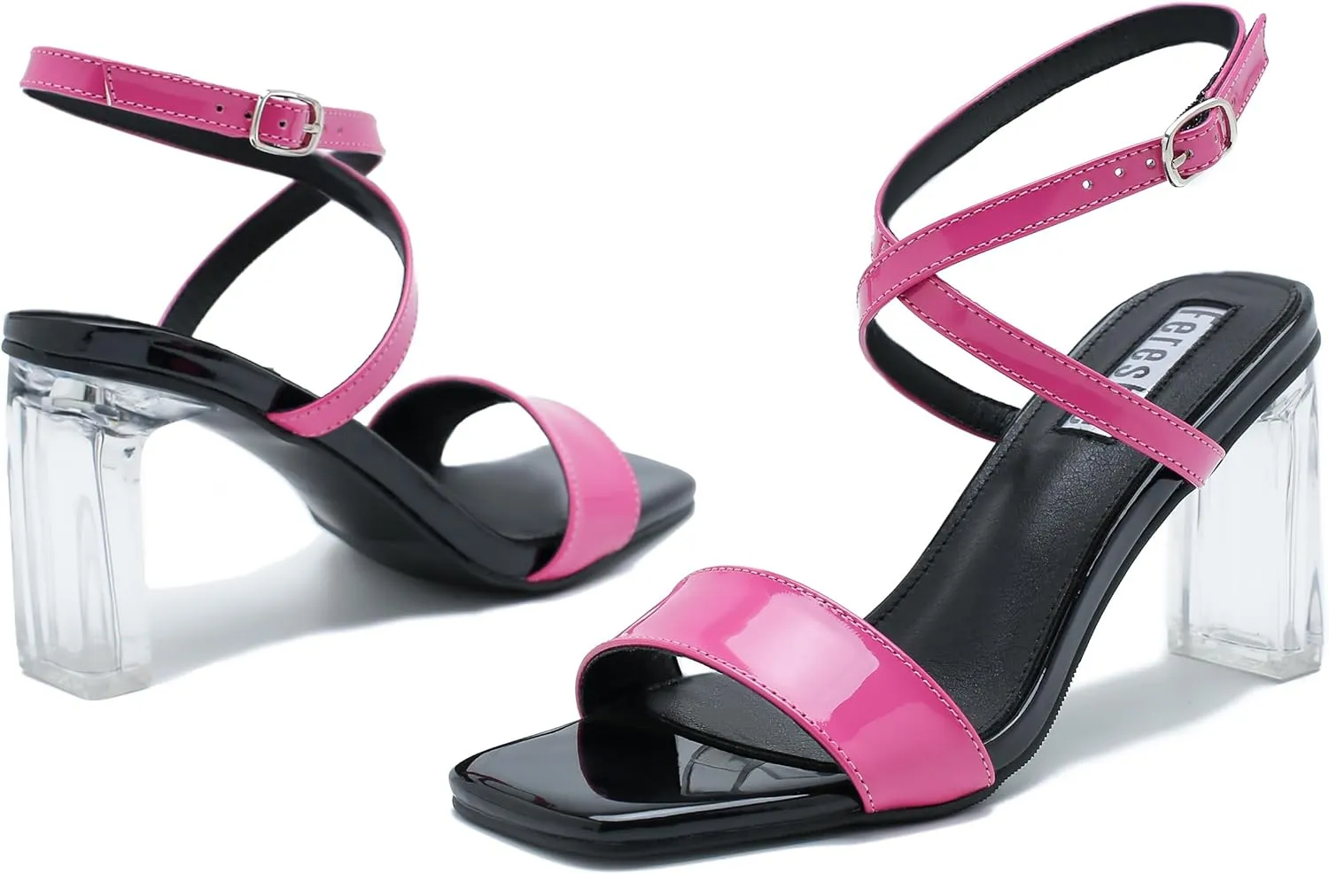 fereshte Women's Heels Sandal Chunky High Heel Strappy Open Toe Ankle Strap Dress Shoes