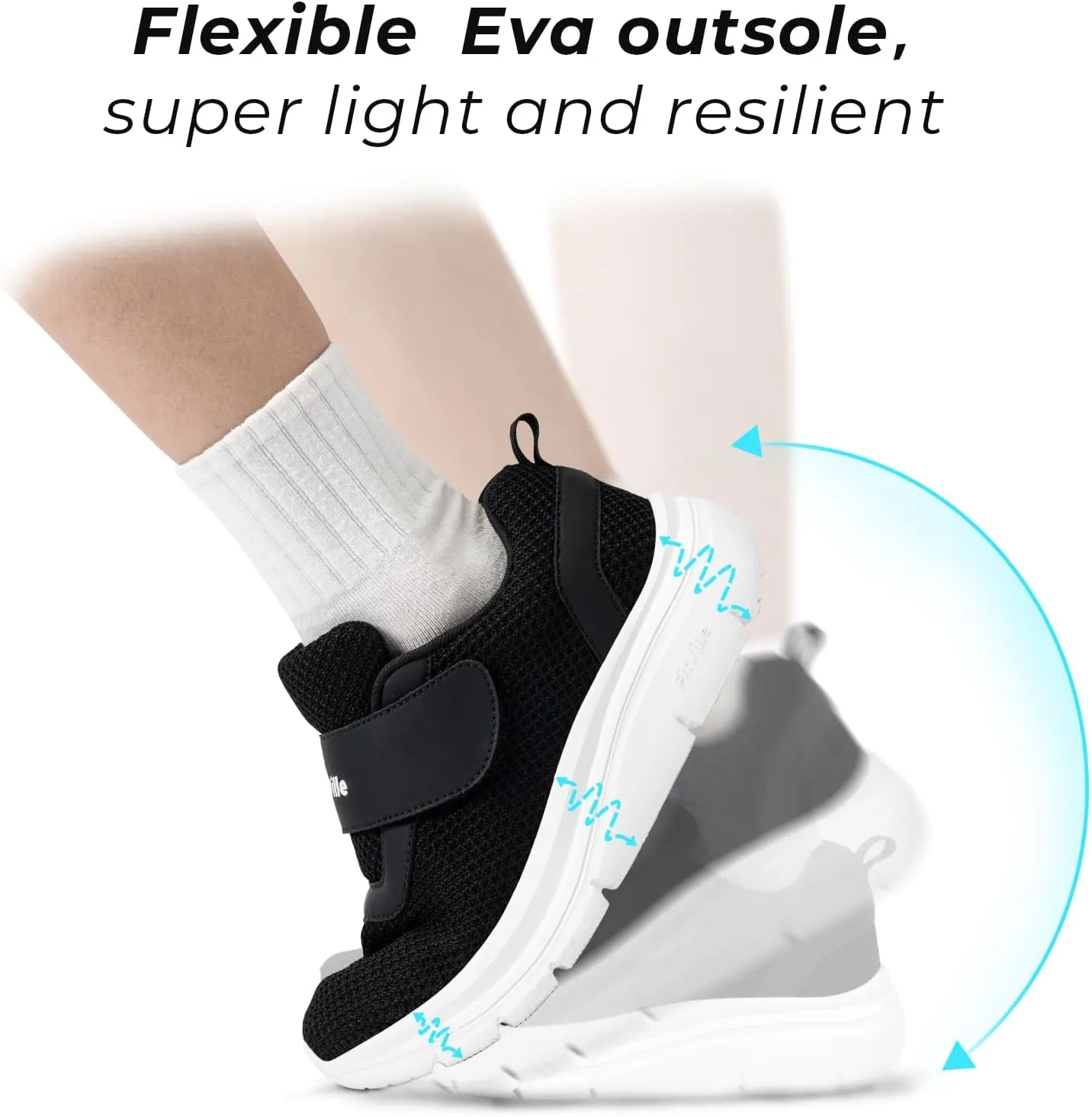 FitVille Diabetic Shoes for Women Slip on Wide Width Walking Shoes for Swollen Feet with Adjustable Strap Wide Sneakers for Women Lightweight Mesh