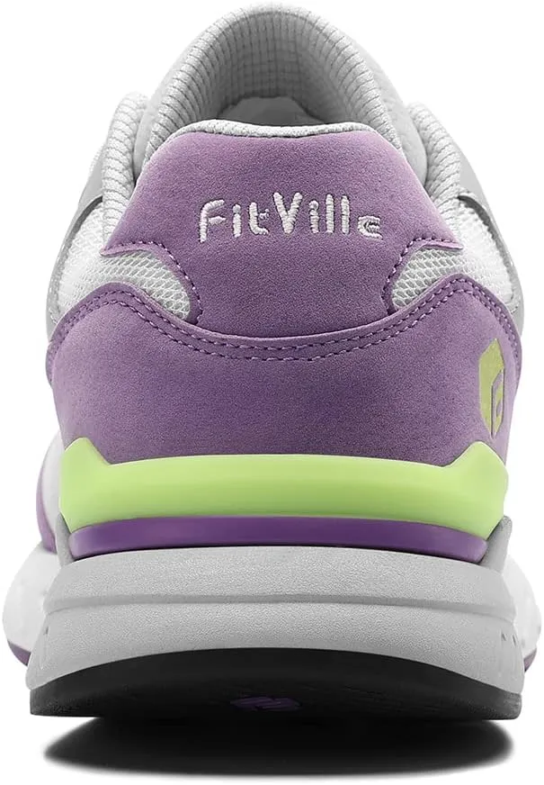 FitVille Women's Extra Wide Walking Shoes Wide Width Sneakers for Flat Foot Plantar Fasciitis Heel Pain Relief - Rebound Core