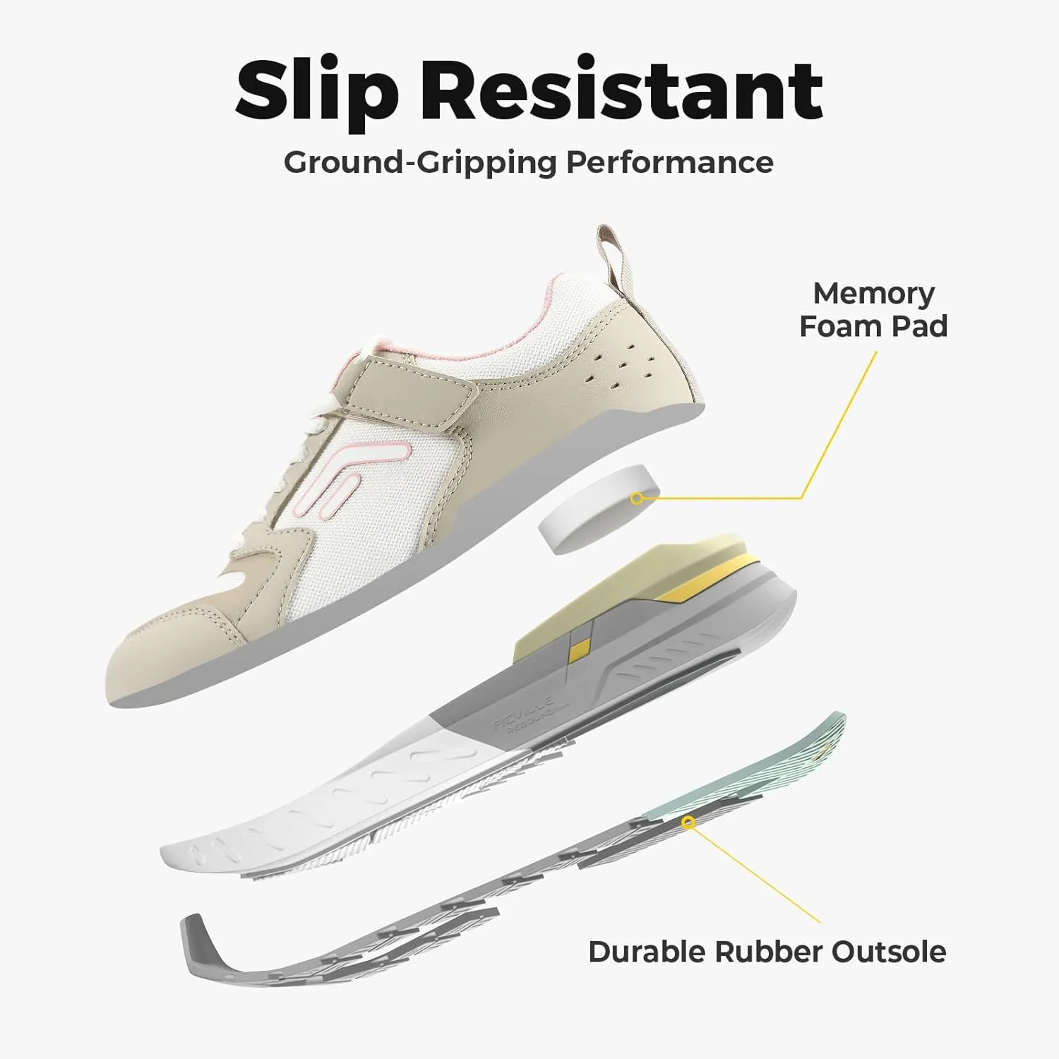 FitVille Women's Walking Shoes Wide Width Sneakers Comfort Diabetic Shoes Plantar Fasciitis Shoes for Flat Feet Heel Pain Relief - Rebound Core V7