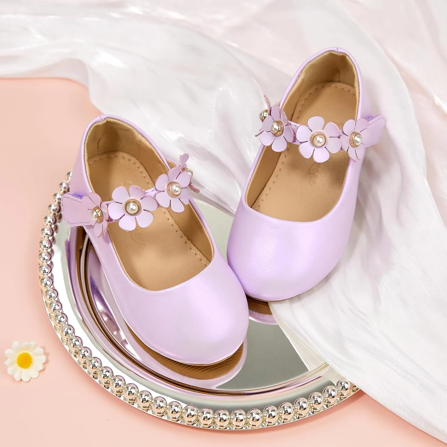 Flaryzone Toddler/Little Girls' Ballerina Flat Mary Jane Princess Dress Shoes - Wedding School Party